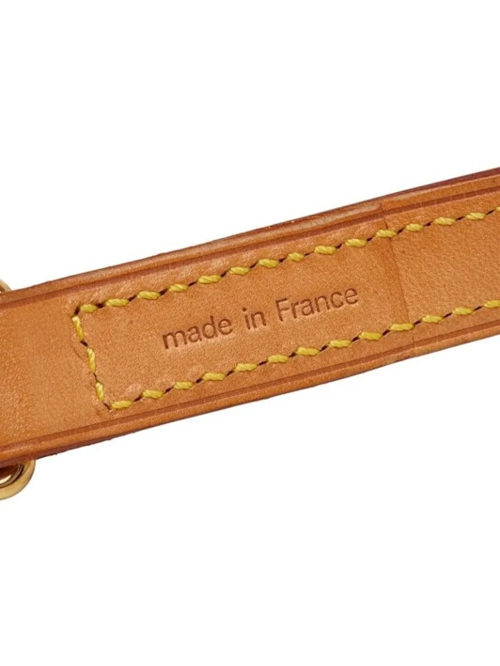 Louis Vuitton Shoulder Strap Beige Gold Leather Plated